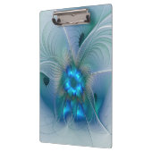 Porte-bloc Position, Abstrait bleu turquoise fractal (Gauche)