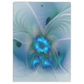 Porte-bloc Position, Abstrait bleu turquoise fractal (Dos)