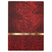 Porte-bloc Poster de animal léopard à Parties scintillant rou (Dos)