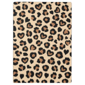 Porte-bloc Poster de animal, Léopard Brown, Coeurs, Votre Nom (Dos)
