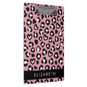 Porte-bloc Poster de animal, Léopard Rose, Coeurs, Votre Nom (Swatch)