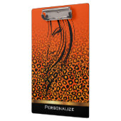 Porte-bloc Poster de animal rayé Léopard orange avec fille (Gauche)