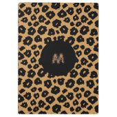 Porte-bloc Poster de animal sauvage léopard + Monogramme (Dos)