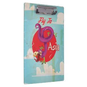 Porte-bloc Poster de Vintage voyage de vol vers l'Asie