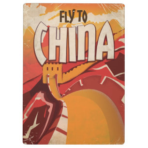 Porte-bloc Poster vintage de voyage pour aller en Chine