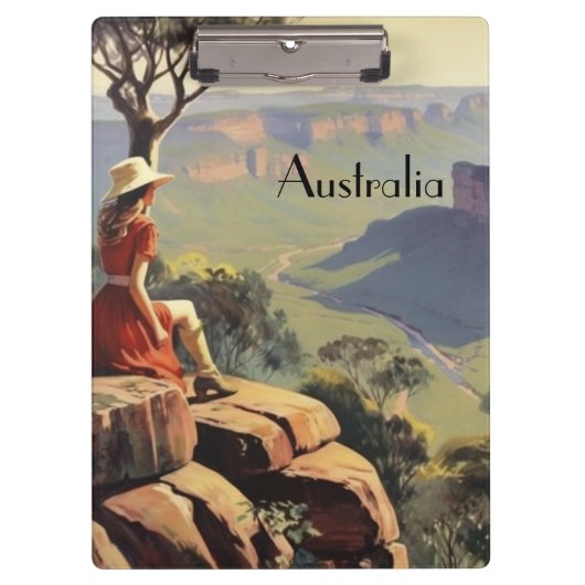 Porte-bloc Poster Vintage voyage Australia Canyon (Devant)
