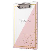 Porte-bloc Pots d'or rose moderne et tendance Ajouter votre n (Gauche)