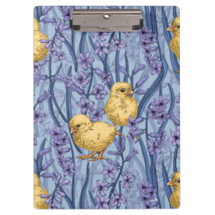 Porte-bloc Poulets et hyacinthes bleu ciel