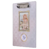 Porte-bloc Poupée de lavande rose Monogramme moderne (Gauche)