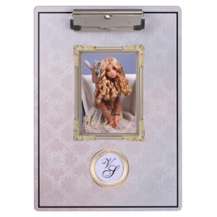 Porte-bloc Poupée de lavande rose Monogramme moderne n°2