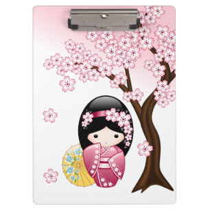 Porte-bloc Poupée Kokeshi Printemps - Cute Japonaise Geisha G