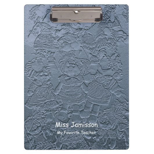 Porte-bloc Poupées de cerf bleu clair, Mon Enseignant Préféré (Devant)