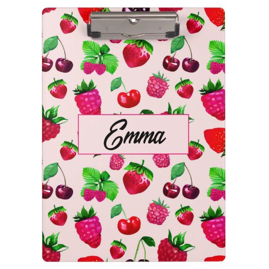 Porte-bloc pour enfants à monogramme de fraise mig (Devant)