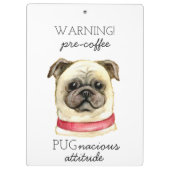 Porte-bloc Pré café Pugnacious Attitude avec Carlin (Dos)