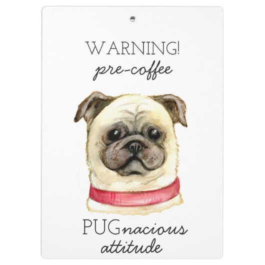 Porte-bloc Pré café Pugnacious Attitude avec Carlin (Dos)