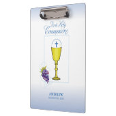 Porte-bloc Première communion de garçon, Chalice avec hôte et (Gauche)