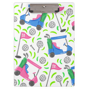 Porte-bloc Préparé Rose Bleu Chariot de Golf / Golf Chic et C