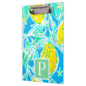 Porte-bloc Préppy Blue Lemon Motif initial (Gauche)