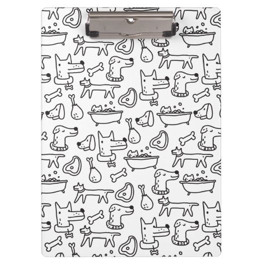 Porte-bloc Presse-papiers aux griffonnages de chien (Devant)