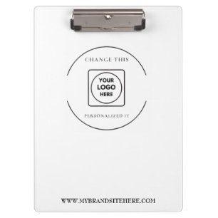 Porte-bloc Presse-papiers Pro avec logo minimal blanc marquée
