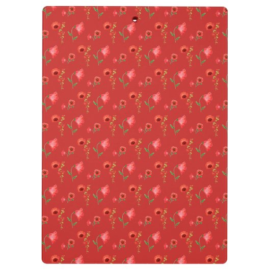 Porte-bloc Pretty Red Poppies Pattern Personalised (Dos)