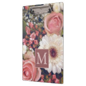 Porte-bloc Pretty Romantic Flower Bouquet Monogram (Gauche)