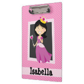 Porte-bloc Princesse avec Robe violette; Bandes roses et blan (Gauche)