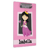 Porte-bloc Princesse avec Robe violette; Bandes roses et blan (Swatch)