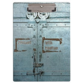 Porte-bloc Procéder avec prudence porte industrielle gris ble (Devant)