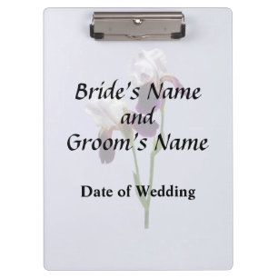 Porte-bloc Produits de mariage Marron et Blanc aux Iris Jumea