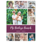 Porte-bloc Professeur de collage photo de classe personnalisé (Dos)