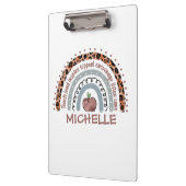Porte-bloc Professeur personnalisé Cute Rainbow | Nom personn (Gauche)