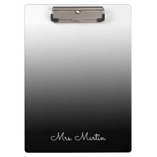 Porte-bloc Professeur Personnalisé Dégradé Blanc Gris Noir