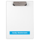 Porte-bloc Professional Plain Modern Elegant Name Blue White (Devant)