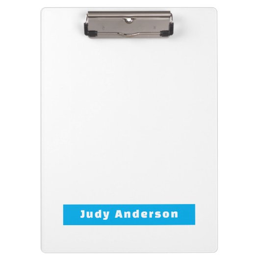 Porte-bloc Professional Plain Modern Elegant Name Blue White (Devant)