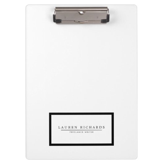 Porte-bloc Professionnel Luxe noir et blanc Personnalisé (Devant)