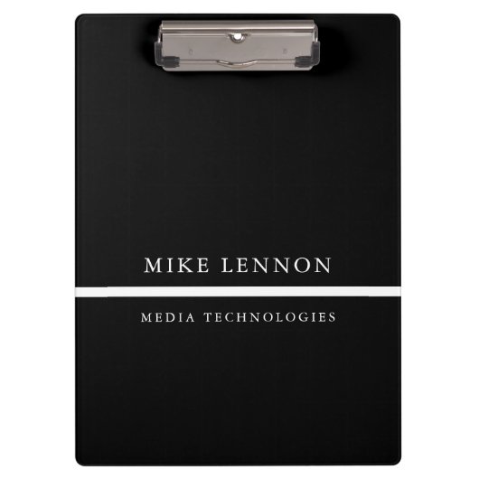 Porte-bloc Professionnel Simple Noir et Blanc (Devant)