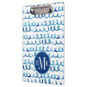 Porte-bloc Profil onduleux d'aquarelle bleue peinte à la main (Gauche)