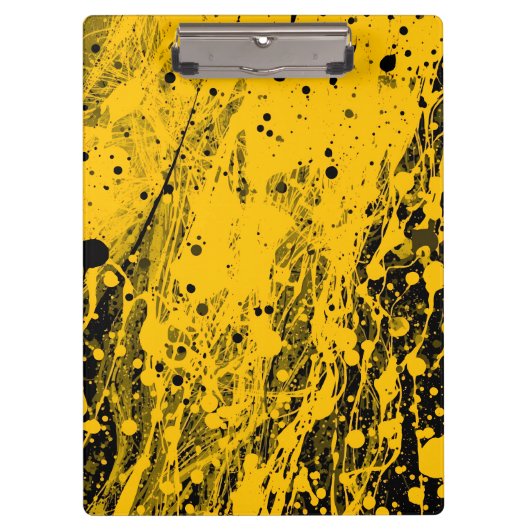 Porte-bloc Projections de peinture noire et jaune (Devant)