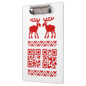 Porte-bloc Pugilant pull de Noël QR Code Bonne Année ! (Gauche)