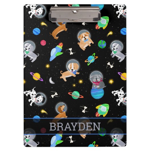 Porte-bloc Puppies In Space Watercolor Dog Astronauts (Devant)