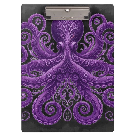 Porte-bloc Purple Octopus Victorian Steampunk Kraken  (Devant)