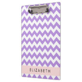 Porte-bloc Purple Zigzag, Purple Chevron, Votre Nom (Gauche)