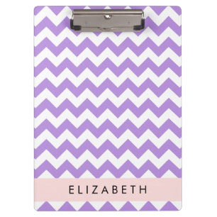 Porte-bloc Purple Zigzag, Purple Chevron, Votre Nom