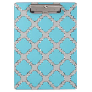 Porte-bloc Quatrefoil bleu et gris