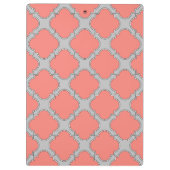 Porte-bloc Quatrefoil corail et gris (Dos)