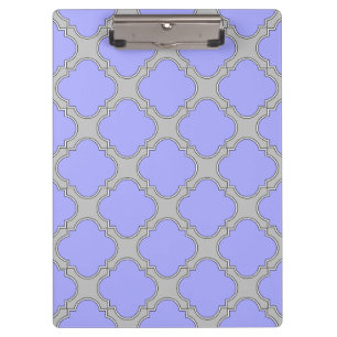 Porte-bloc Quatrefoil periwinkle et gris