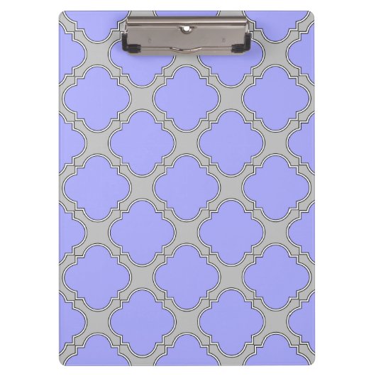 Porte-bloc Quatrefoil periwinkle et gris (Devant)