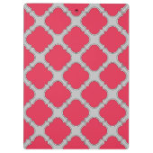 Porte-bloc Quatrefoil rouge et gris (Dos)