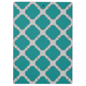 Porte-bloc Quatrefoil turquoise et gris (Dos)